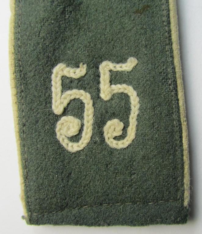Single - and actually not that often seen! - WH (Heeres) EM-type (ie. 'M36-/M40'-pattern- and/or: 'rounded styled-') neatly 'cyphered' shoulderstrap as was intended for usage by a: 'Soldat des Infanterie-Regiments 55'