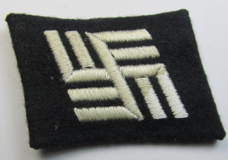 Waffen-SS - so-called: 'RzM-styled' - enlisted-mens'- (ie. NCO-) type collar-tab as was intended for usage by staff that was temporary assigned as guard in the KZ-service (ie. concentration-camp service)