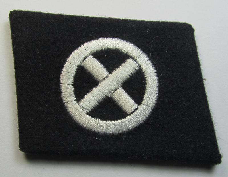 Superb, Waffen-SS - so-called: 'RzM-styled' - EM- (ie. NCO-) type collar-tab as was intended for usage by soldiers ie. NCOs of the: '33. Waffen-Grenadier-Division der SS' (ie. also referred to as: 