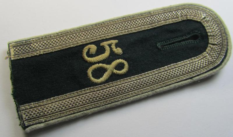 Attractive - albeit regrettably single! - (I deem) early-war-period- (ie. 'M36'/'M40'-type) neatly 'cyphered', WH (Heeres) NCO-type shoulderstrap as was intended for usage by an: 'Uffz. des Infanterie-Regiments 58'