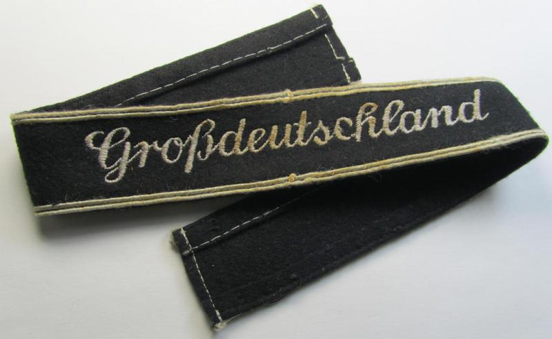 Superb example of a WH (Heeres) cuff-title ie. armband (ie. 'Ärmelstreifen') entitled: 'Grossdeutschland' (being a neatly machine-embroidered example of the final pattern that was specifically intended for EM- ie. NCO-usage)