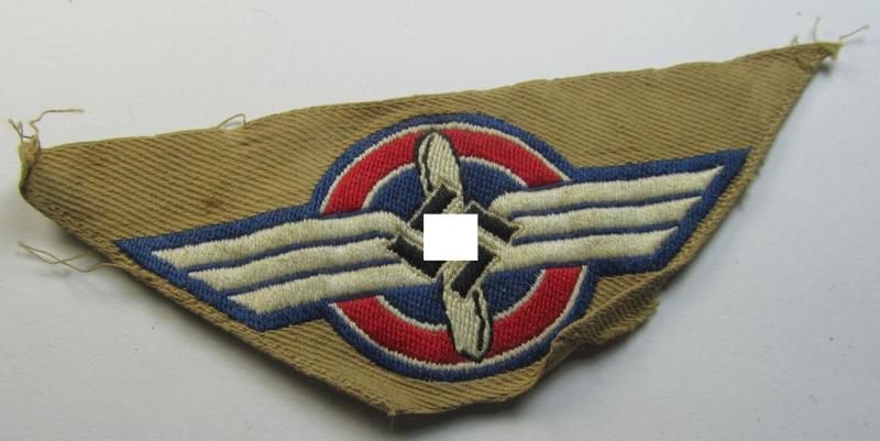 Attractive - and actually rarely seen! - HJ (ie. 'Hitlerjugend') pre-war- (ie. after 1938-) so-called: 'Ärmelabzeichen' (ie. arm-badge) that was intended for usage by a member who served within the so-called: 'Luftsportscharen'