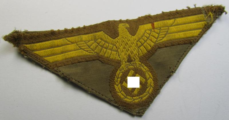 Attractive - truly used and with certainty scarcely encountered! - WH (Kriegsmarine) 'tropical'-issue breasteagle as was specifically intended for usage on the various tropical attire being an example as executed in so-called: 'BeVo'-weave pattern