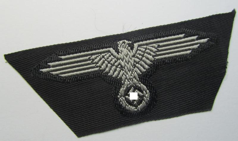 Superb, mid- (ie. later-) war-pattern 'Waffen-SS'-type so-called: 'BeVo'-pattern, EM- (ie. NCO-) type side-cap eagle that comes in a never used- (ie. unconfectioned and 'virtually mint- ie. unissued'-), condition