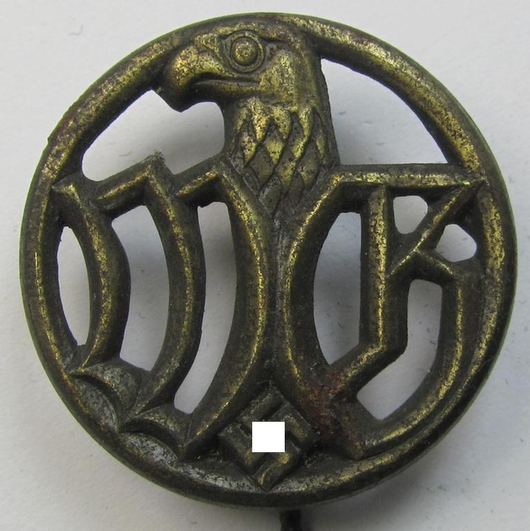 Attractive - and actually scarcely encountered! - WH-related lapel-pin (ie. 'Mitglieds-Brosche') as was specifically intended for a: 'Wehrmachtsgefolge' (being a nicely preserved example that comes mounted onto its longer-sized pin)