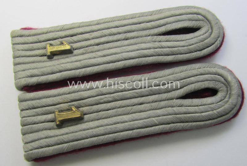 Superb - and fully matching! - pair of WH (Heeres) 'cyphered' officers'-type shoulderboards as was intended for - and clearly used by! - a: 'Leutnant des schweres Werfer-Regiments 1 (mot)'