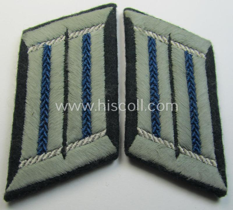 Neat - and fully matching! - pair of WH (Heeres) later-war-pattern, neatly machine-embroidered, officers'-type collar-tabs (ie. 'Kragenspiegel für Offiziere') as was specifically intended for usage by an officer within the: 'TSD o. Truppensonderdienst