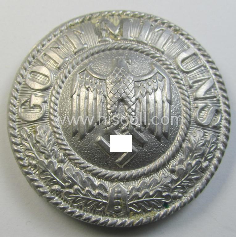 Neat spare-part: a WH (Heeres) 'standard'-pattern, aluminium-based (dress- ie. 'Ausgeh'-pattern) 'front-plate' as was intended for usage on a dress- ie. 'Ausgesh'-pattern belt-buckles (ie. 'Koppelschlösser für Mannschaften u. Uffz. des Heeres')