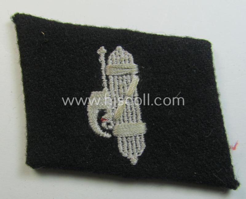 Neat, Waffen-SS, so-called: 'RzM-styled', enlisted-mens'- (ie. NCO-) type collar-tab as was specifically intended for usage by soldiers (ie. NCOs) of the: '29. SS Waffen-Grenadier Division' ('Italienische Nr. 1' or: 'Legione SS Italiana')