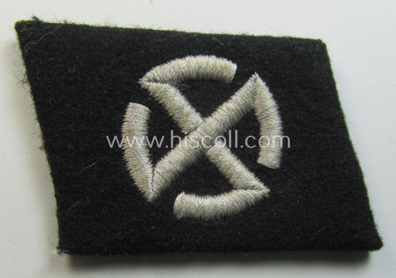 Attractive - and not that easily found! - Waffen-SS so-called: 'RzM-styled', enlisted-mens'- (ie. NCO-) type collar-tab as was intended for usage by soldiers ie. NCOs of the: '11. SS Freiwilligen Panzer Grenadier Division' (ie. 'Nordland')