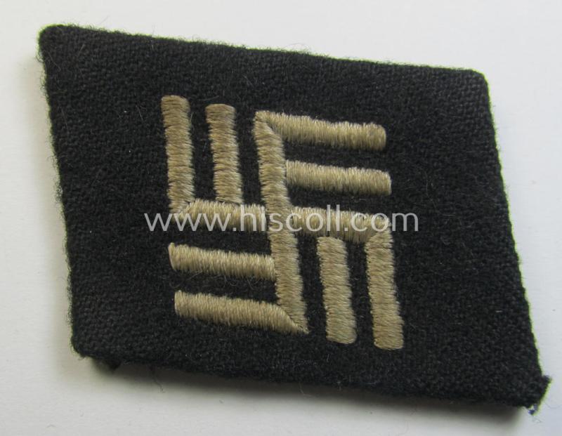 Waffen-SS - so-called: 'RzM-styled' - enlisted-mens'- (ie. NCO-) type collar-tab as was intended for usage by staff that was temporary assigned as guard in the KZ-service (ie. concentration-camp service)