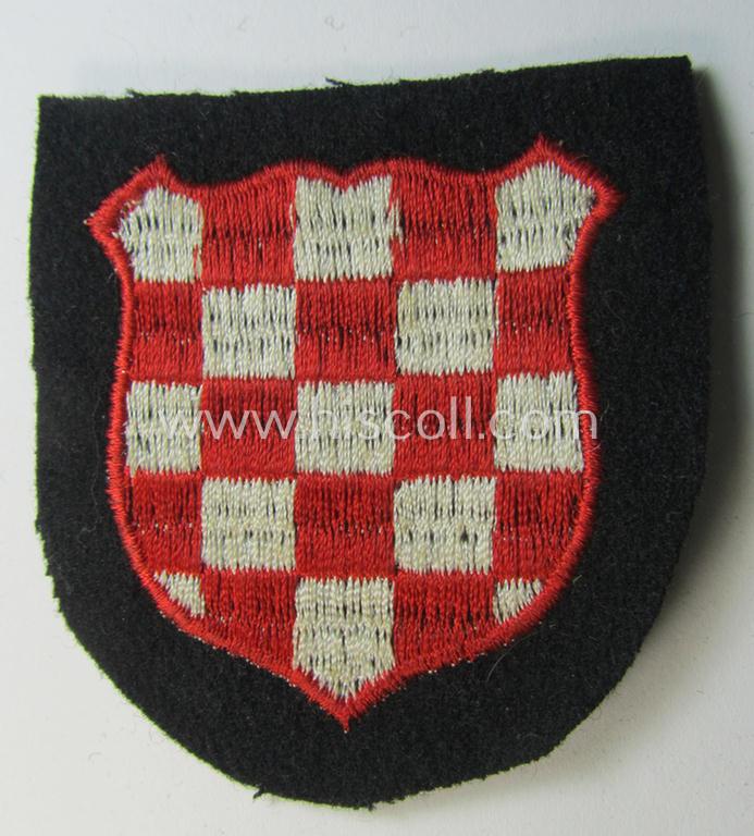 Waffen-SS, Croatian 'volunteer'-arm-shield, as was intended for usage by soldiers (ie. NCOs) of (amongst others) the: '13. Waffen-Gebirgs-Division der SS 