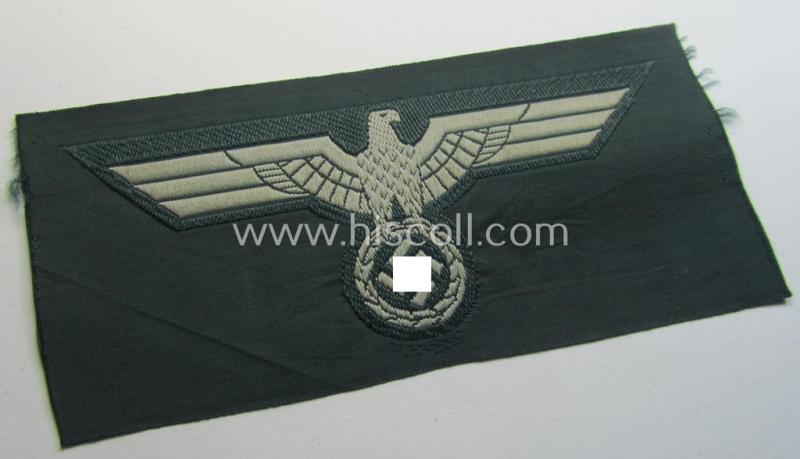 'Virtually mint ie. unissued' example of a WH (Heeres) early- (ie. pre-war-) period- and/or greyish-coloured breast-eagle of the: 'M36'- (ie. 'M40'-) pattern as was executed in the 'BeVo'-weave pattern on a darker-green-coloured background