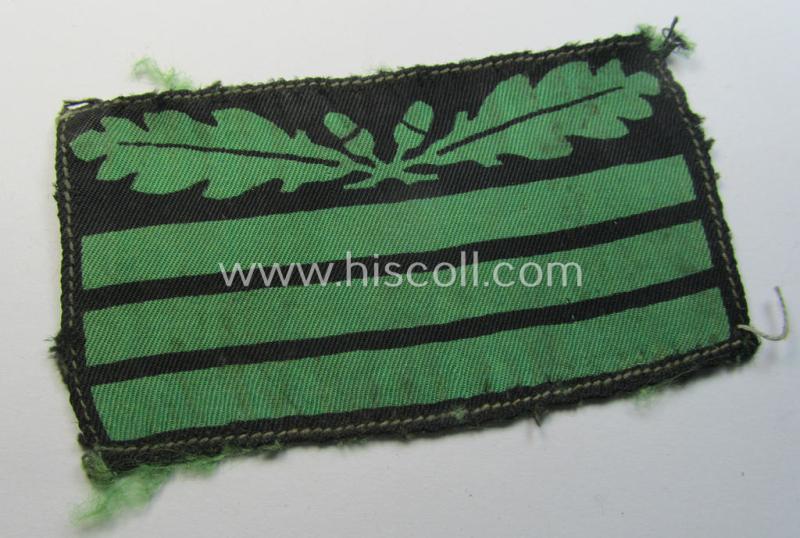 Superb - albeit regrettably single - officers'-pattern, WH (Heeres o. Waffen-SS) rank-insignia-bar (for usage on the various camouflaged-uniforms) as was used by an officer holding the rank of: 'Hauptmann' (ie.: 'Waffen-SS Hauptsturmführer')