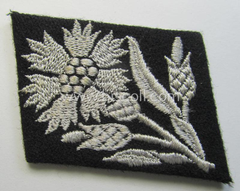 Attractive, Waffen-SS - so-called: 'RzM-styled' - enlisted-mens'- (ie. NCO-) type collar-tab as was intended for usage by soldiers ie. NCOs of the: '22. SS-Freiwilligen-Kavallerie-Division' (ie. sometimes referred to as: 