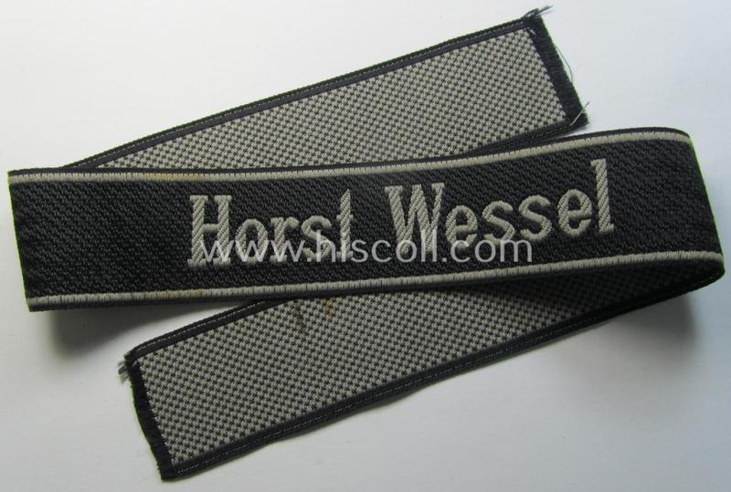Superb - and I deem 'virtually mint'! - 1943/44 pattern, Waffen-SS cuff-title (ie. 'Ärmelstreifen') as was intended for a member of the: '18. SS Freiwilligen Panzer Grenadier Division “Horst Wessel”