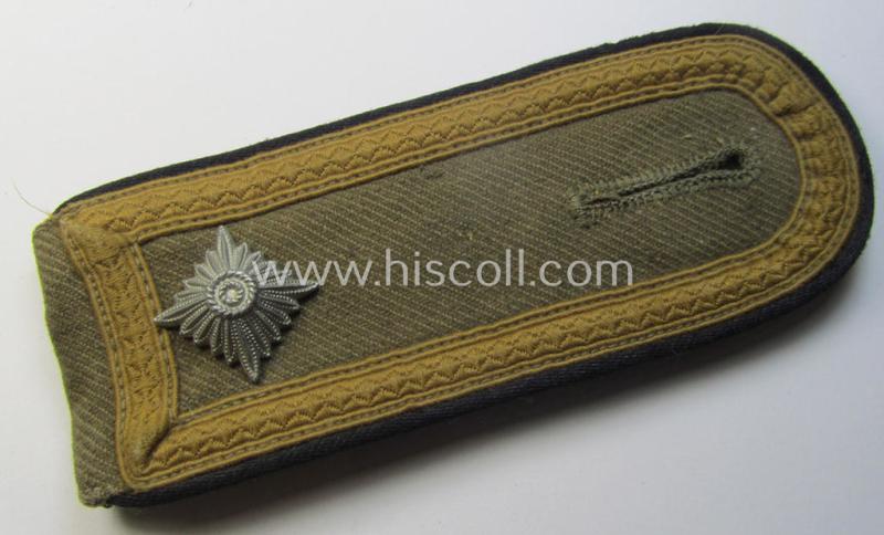 Superb - albeit regrettably single but nevertheless rarely encountered! - WH (Heeres) 'tropical' (ie. truly 'DAK'-related!) NCO-type shoulderstrap as was intended for a: 'Feldwebel der Pionier-Truppen'