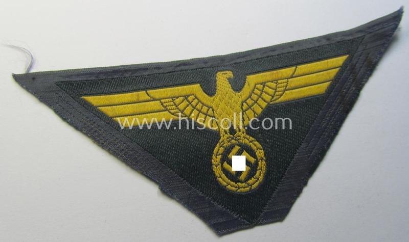Superb - and never before seen! - later-war-period WH (Kriegsmarine o. Küsten-Artillerie)  so-called: 'M44'-pattern- and/or: trapezoid-shaped breasteagle ie. 'Brustadler für Mannschaften u. Uffz. der KM' o. Küst-Art.'