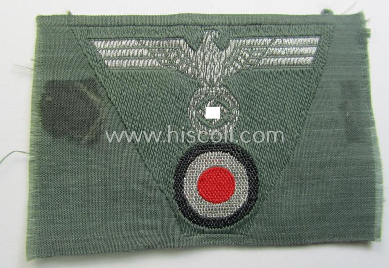 Attractive - and 'virtually mint' - WH (Heeres) officers'-type: 'M41/M43-pattern'-cap-eagle/cocarde (cap-trapezoid or: 'Mützentrapez') as was intended for usage on the: 'M-41 o. 43'-model, officers'-type field-caps (ie. 'Einheitsfeldmützen')