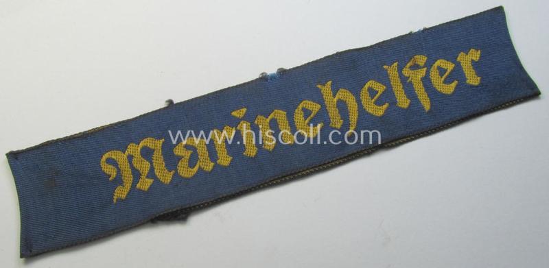 WH (KM) cuff-title (ie. 'Ärmelstreifen') entitled: 'Marinehelfer'