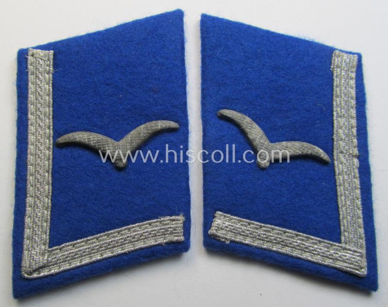 Attractive - and I deem never used! - pair of WH (Luftwaffe) enlisted-mens'- (ie. NCO-type-) collar-patches as intended for a: 'Soldat der Sanitäts-Truppen' (being of the specific model as intended for the great-coat ie. 'Mantel')