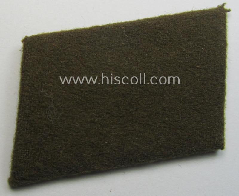 Single, SA (ie. 'Sturmabteilungen') rank-collar-patch (ie. 'Kragenspiegel') as executed in brown-coloured wool as intended for an: 'SA-Mann' serving within one of the: 'SA-Standarten der SA-Gruppe Mittelrhein o. Niedersachsen'