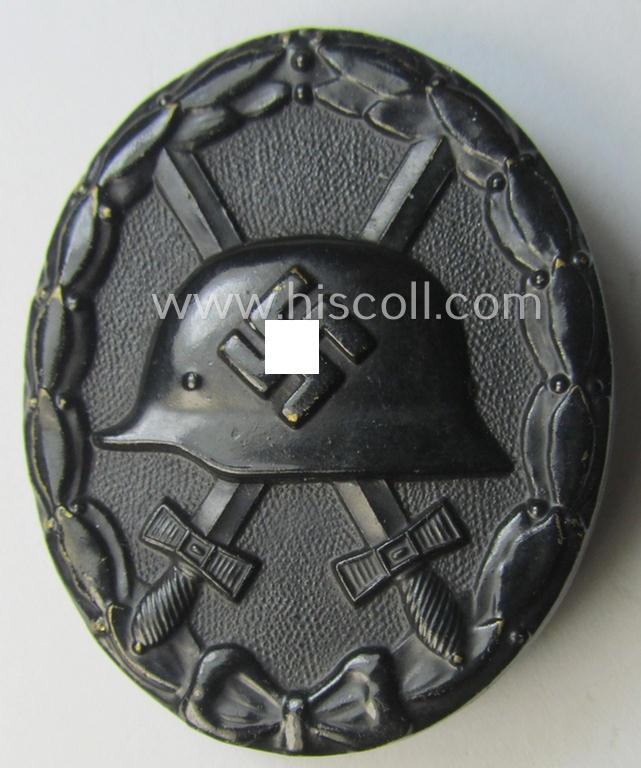 Neat - albeit non-maker-marked and non-magnetic! - example of a black-class wound-badge (or: 'Verwundeten-Abzeichen in Schwarz') that comes in an overall nice- (ie. I deem just minimally used-), condition