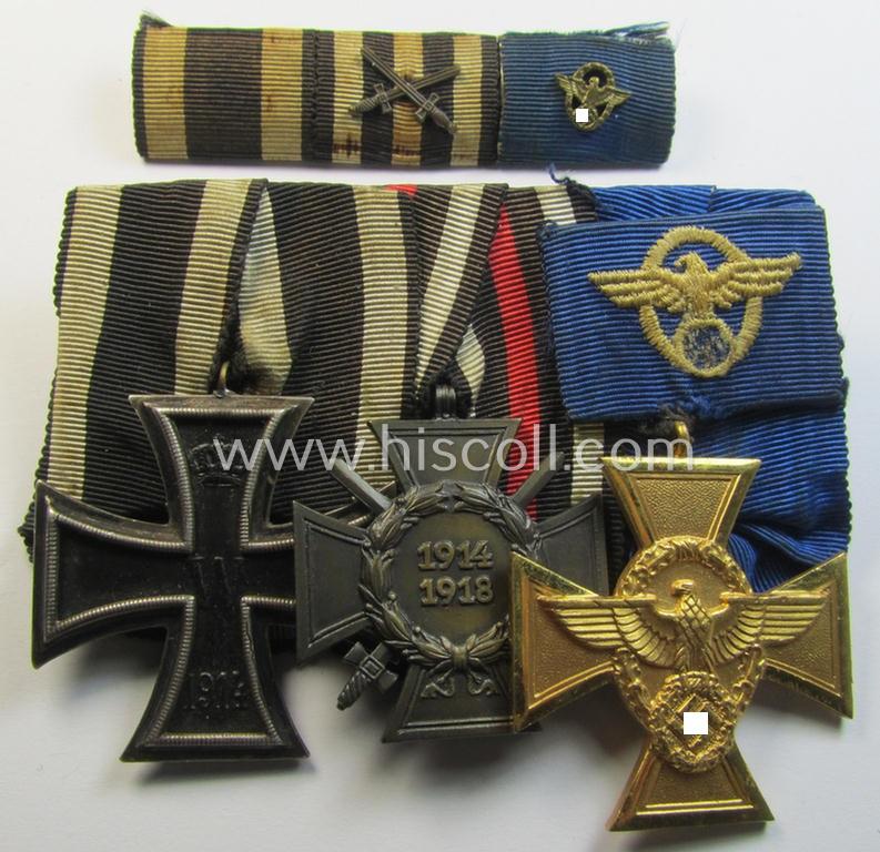 3-pieced 'WWI- o. Polizei'-related medal-bar-set (ie. 'Ordenspange-Satz')