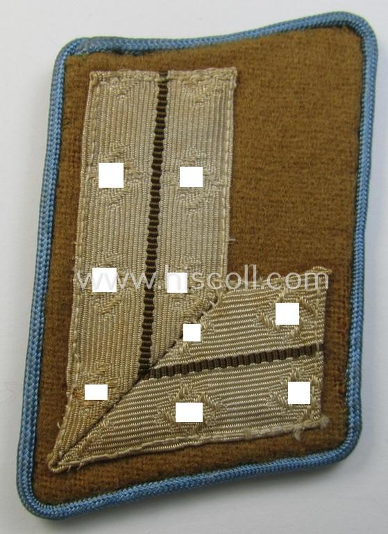 Neat - albeit regrettably single! - N.S.D.A.P.-type collar-patch (ie. 'Kragenspiegel für pol. Leiter') being a tab as was intended for an: 'N.S.D.A.P.-Hauptstellenleiter' at 'Orts'-level that still shows its period  'RzM'-etiket