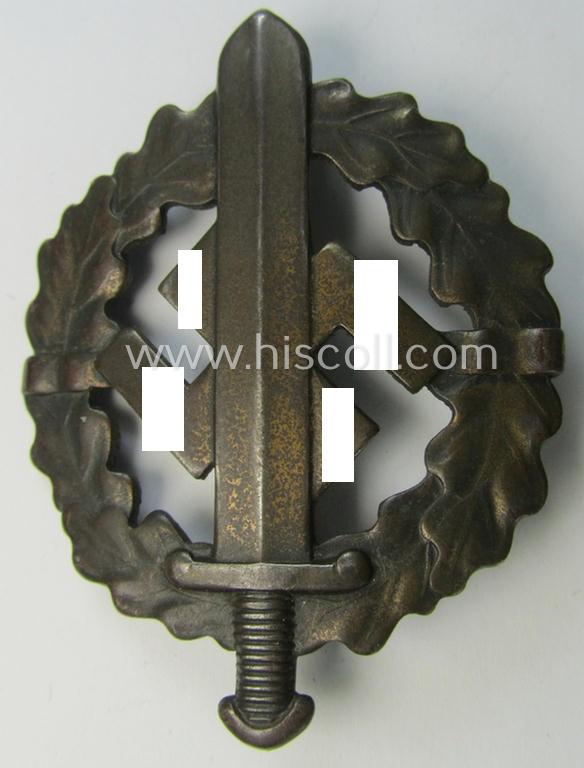 Attractive, early- (ie. mid-) war-period example of an: 'SA-Sportabzeichen in Bronze' being a detailed and maker- (ie. 'Berg u. Nolte'-) marked example that is void of an impressed bearers'-number