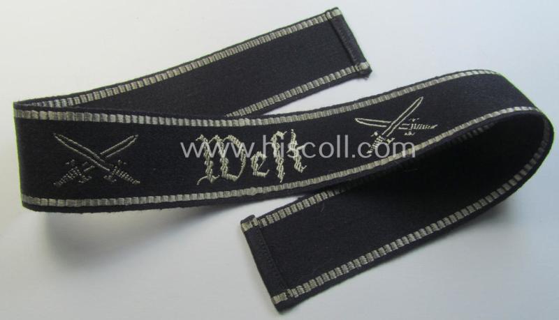 Attractive, darker-blue coloured (and neatly 'BeVo'-woven!) so-called: 'NS-RKB' (= 'Nationalsocialistische Reichs Krieger Bund') cuff-title, entitled: 'West' and that comes in an overall very nice- (ie. 'virtually mint!'), condition