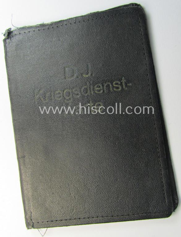 Interesting - and with certainty unusually seen! - TR-period, black-coloured- and/or linnen-based so-called: protective-cover (ie. 'Hülle') as was intended for storage of a: 'D.J.-Kriegsdienst-Karte' (or: specific DJ-ID-document- ie. card)