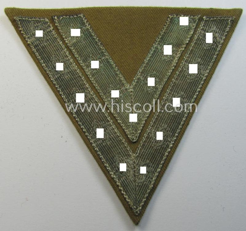 Superb - and actually scarcely encountered! - piece of (I deem) N.S.D.A.P.-related arm-insignia being a so-called: 'Ehrenwinkel für Altgediente Kämpfer o. Angehörigen der N.S.D.A.P.' (or: honorary-chevron for old campaigners)