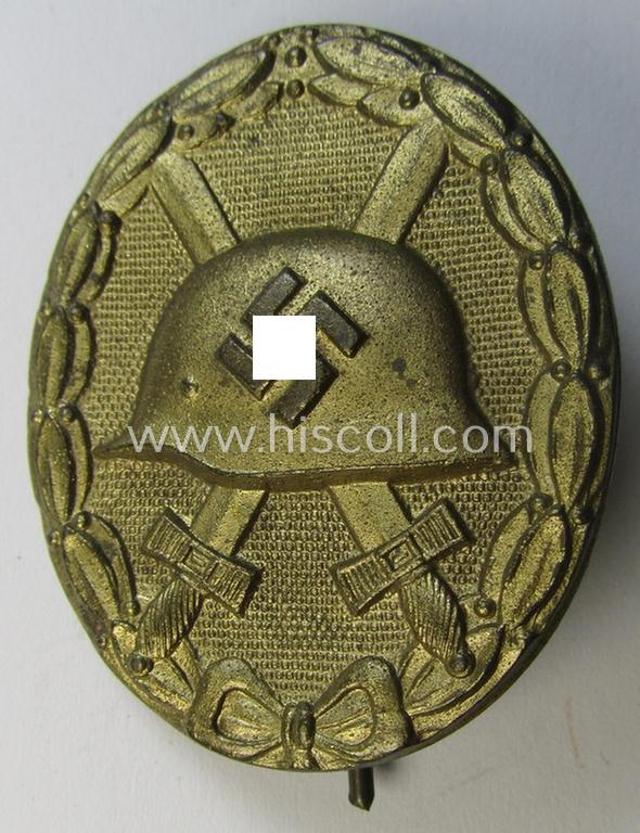 Attractive - and actually very scarcely encountered! - 'variant-type'- and/or neatly maker- (ie. 'L22'-) marked, golden-class wound-badge (or: 'Verwundeten Abzeichen in Gold') as was produced by the: 'Glaser u. Söhne'-company