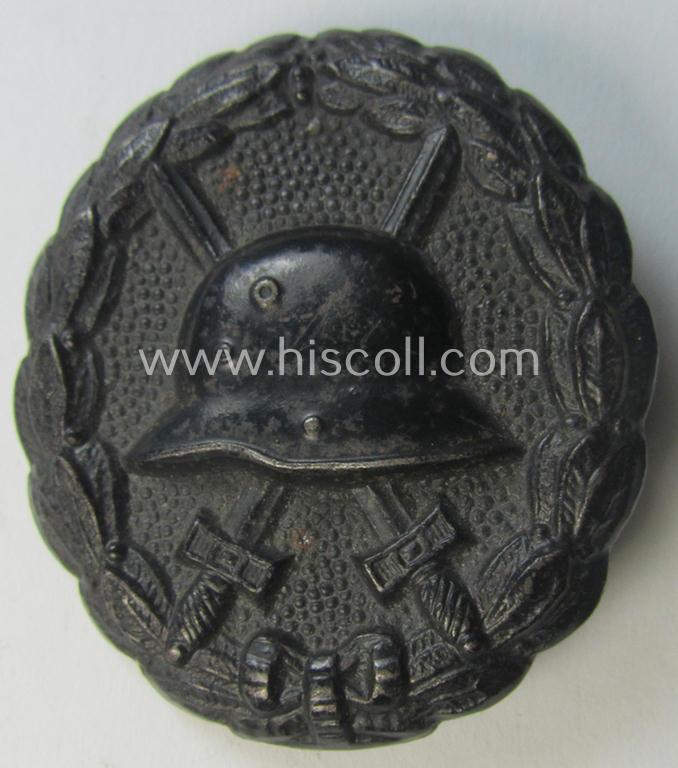 WWI-pattern, black-class wound-badge (ie.: 'Verwundeten Abzeichen in Schwarz') being a very detailed (and magnetic) example that comes in a just minimally used- ie. worn, condition