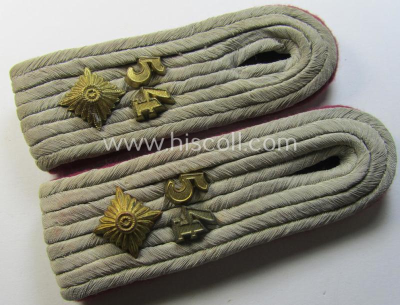 Pair of WH (Heeres) 'cyphered', officers'-type shoulderboards: 'Oltn. des Nebelwerfer-Rgts. 54'