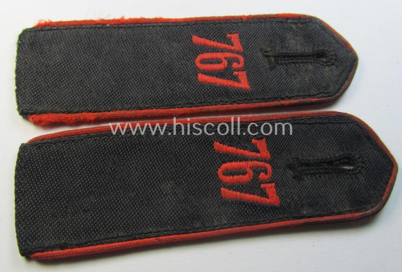 Pair of: 'Allgemeine-HJ'-shoulderstraps: 'Hitlerjunge' - 'Bann 767' (Bann 767 = 'Bann Dikisch' / 'Gebiet West-Westmark')