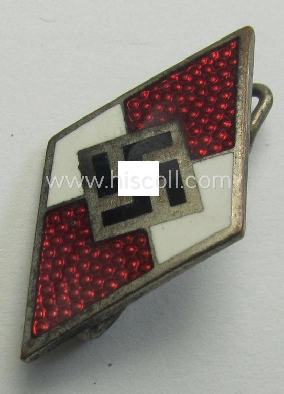 HJ (ie. 'Hitlerjugend') enamelled 'Raute': 'RzM - M1/72'