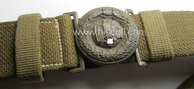 WH (Heeres) 'tropical-issue'- (ie. DAK- officers'-type belt- and buckle set (aka: 'Tropenfeldbinde für Offiz. des Heeres')