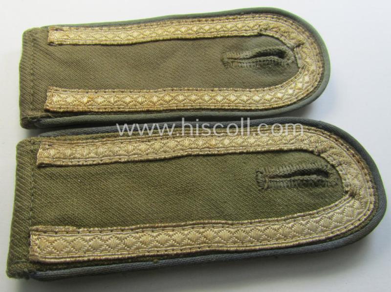 Pair of tropical WH (Heeres) NCO-type shoulderstraps: 'Uffz. der Nachschub-Truppen'