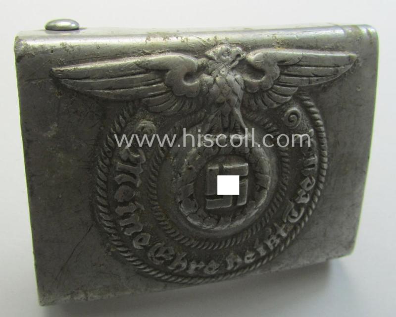 SS- (ie. Waffen-SS), aluminium-based, EM- (ie. NCO-) pattern belt-buckle - 'RzM - 36/39 SS'
