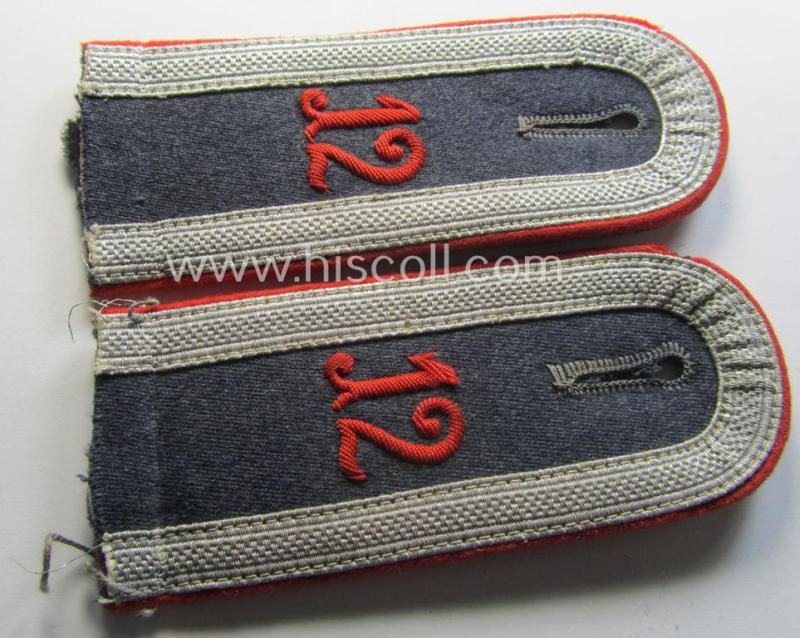 Pair of WH (Luftwaffe), early- (ie. pre-war-) period, 'M36 o. M40'-pattern- (ie. rounded-styled) 'cyphered' shoulderstraps: 'Uwm. des Flak-Artillerie-Rgts. 12'