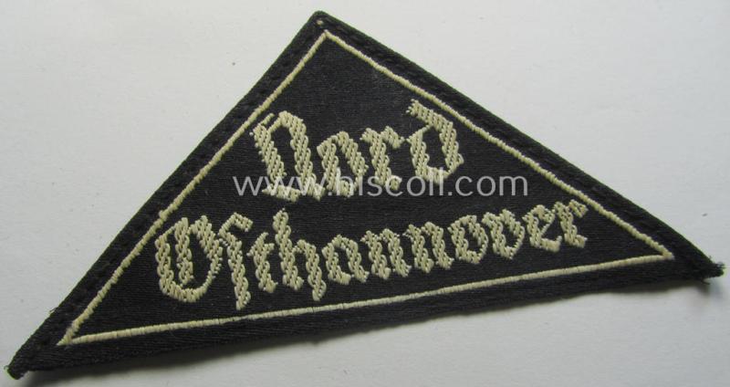 'HJ' ('Hitlerjugend') ie. 'BDM' ('Bund Deutscher Mädel'-) district-triangle (ie. 'Gebietsdreieck') entitled: 'Nord Osthannover'