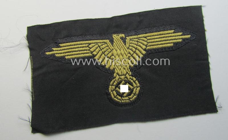 'SS' (ie. 'Waffen-SS') 'BeVo'-woven, EM- (ie. NCO-pattern) tropical-styled arm-eagle (ie. 'Tropen-Ärmeladler für Mannschaften u. Unterführer der Waffen-SS')