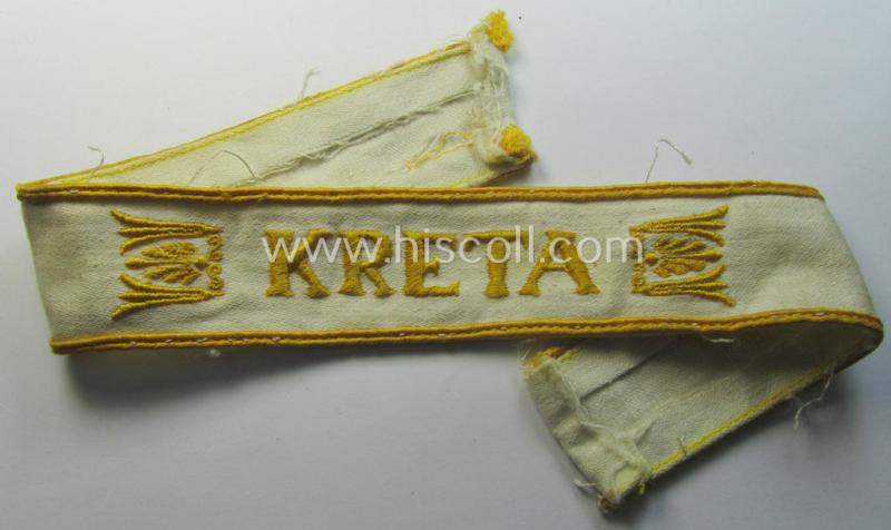 WH (LW o. Heeres) cuff-title (ie. 'Ärmelstreifen') entitled: 'Kreta'