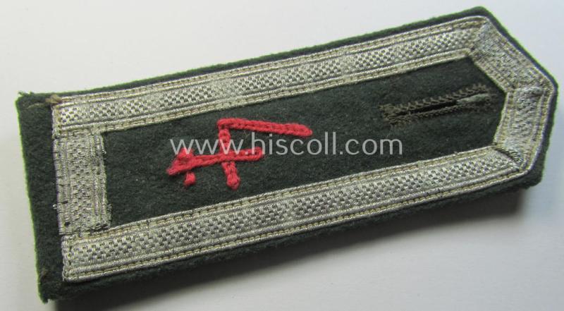Attractive - albeit single! - example of an early-period (ie. 'M36- o. M40'-pattern and pointed-styled) WH (Heeres) 'cyphered', NCO-type shoulderstrap as was intended for an: 'Unterfeldwebel u. Mitglied des Panzerjäger-Regiments 4'