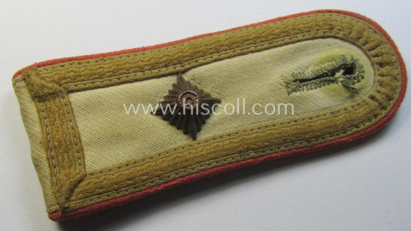 Single, WH (Heeres) 'tropical' NCO-type shoulderstrap: 'Feldwebel der Panzer-Truppen'