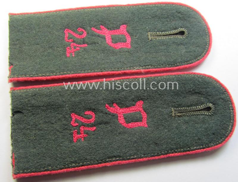 Pair of WH (Heeres) 'cyphered' EM-type shoulderstraps: 'Soldat des Panzerjäger-Abts. 24'