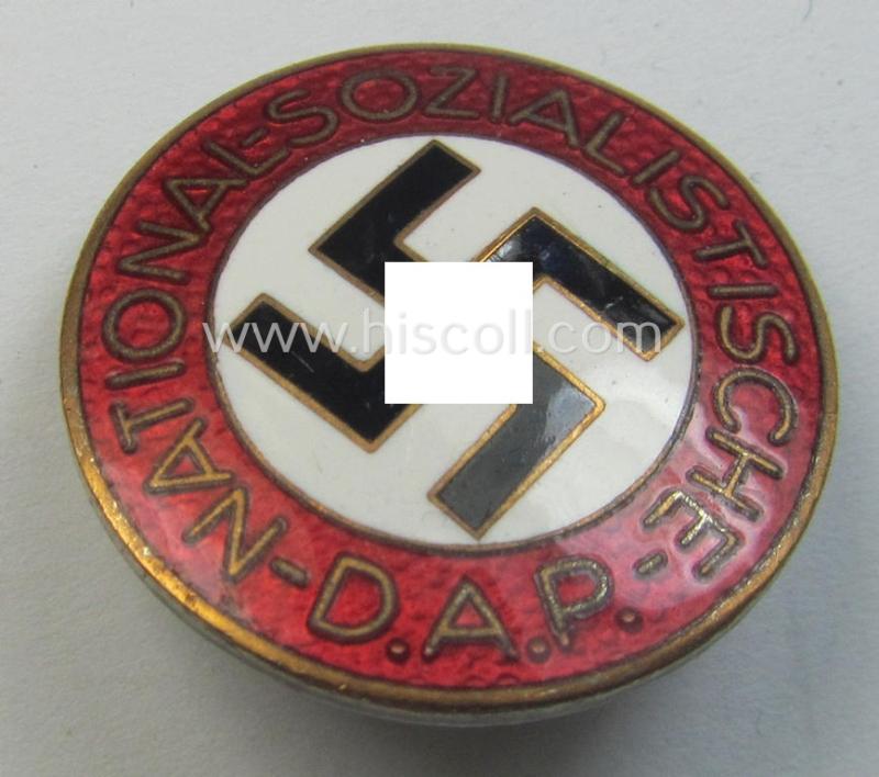 'N.S.D.A.P.'-membership-pin- ie. party-badge (or: 'Parteiabzeichen') showing the makers'-designation: 'RzM' and/or: 'M1/27'