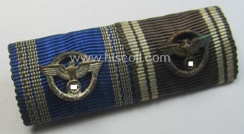 Dual-pieced, N.S.D.A.P-related ribbon-bar (ie. 'Feld- o. Bandspange'): 'N.S.D.A.P.-Dienstauszeichnungen der 2. u. 3. Stufe'